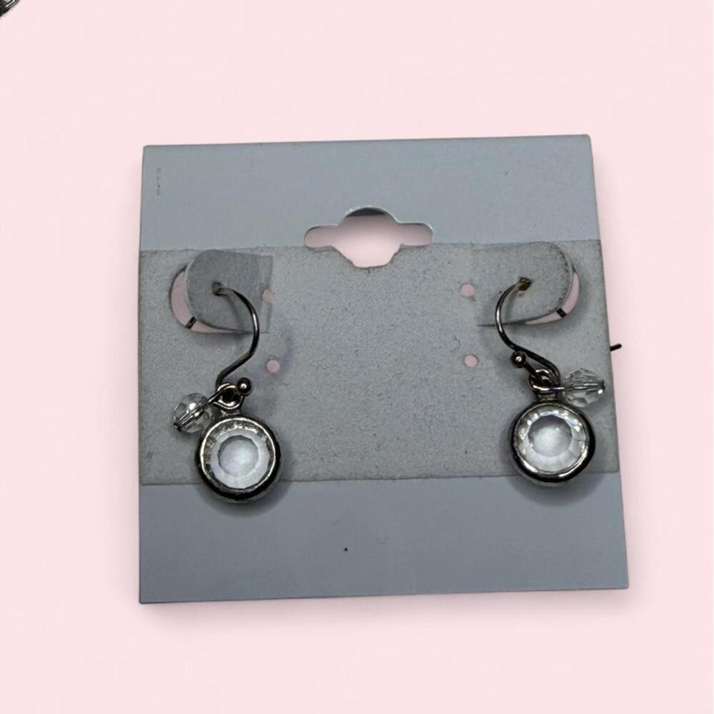 Vintage Swarovski Crystal Necklace Earrings Set Adjustable 16.5–19” Silver Tone - Picture 8 of 8